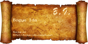 Bogye Ida névjegykártya
